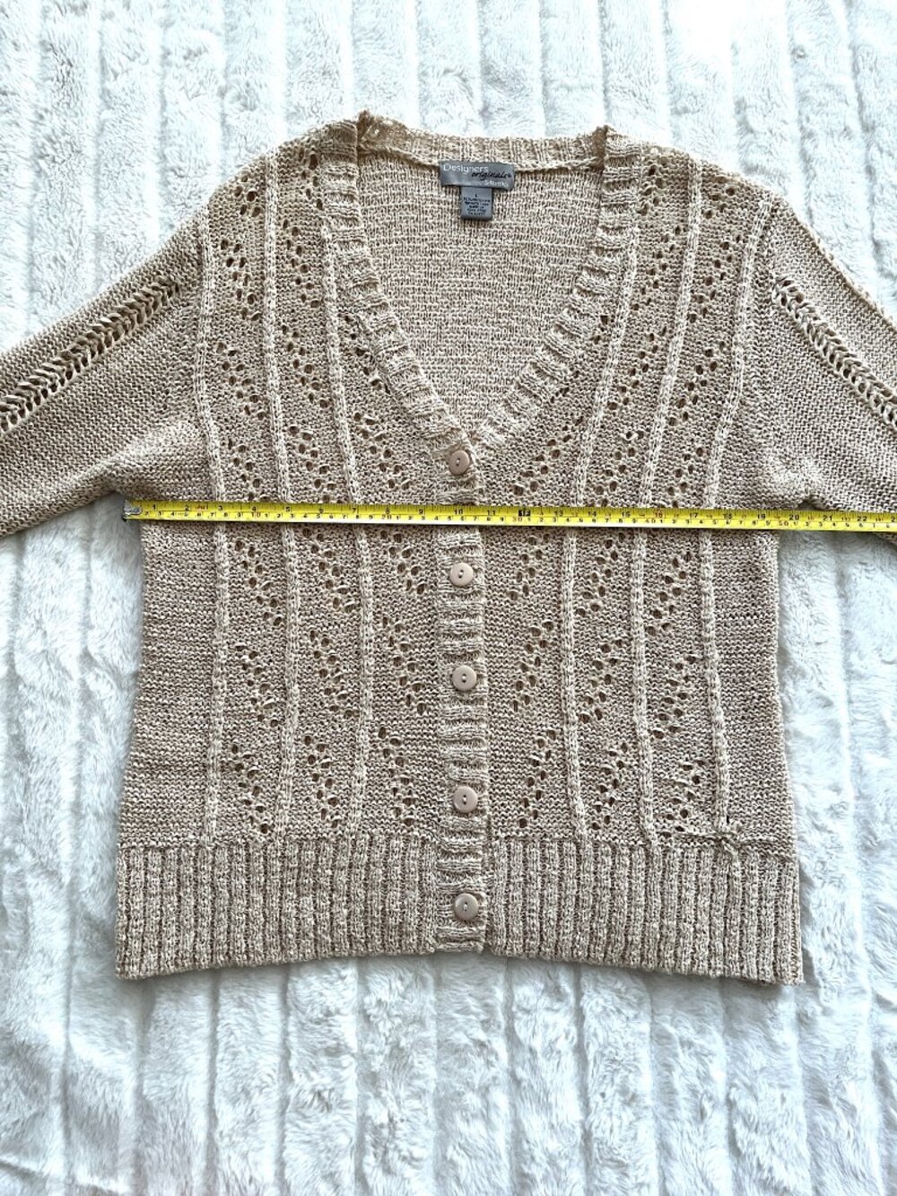 Vintage Designers Originals Studio Sweater Cardigan (Natural) L - Picture 13 of 15